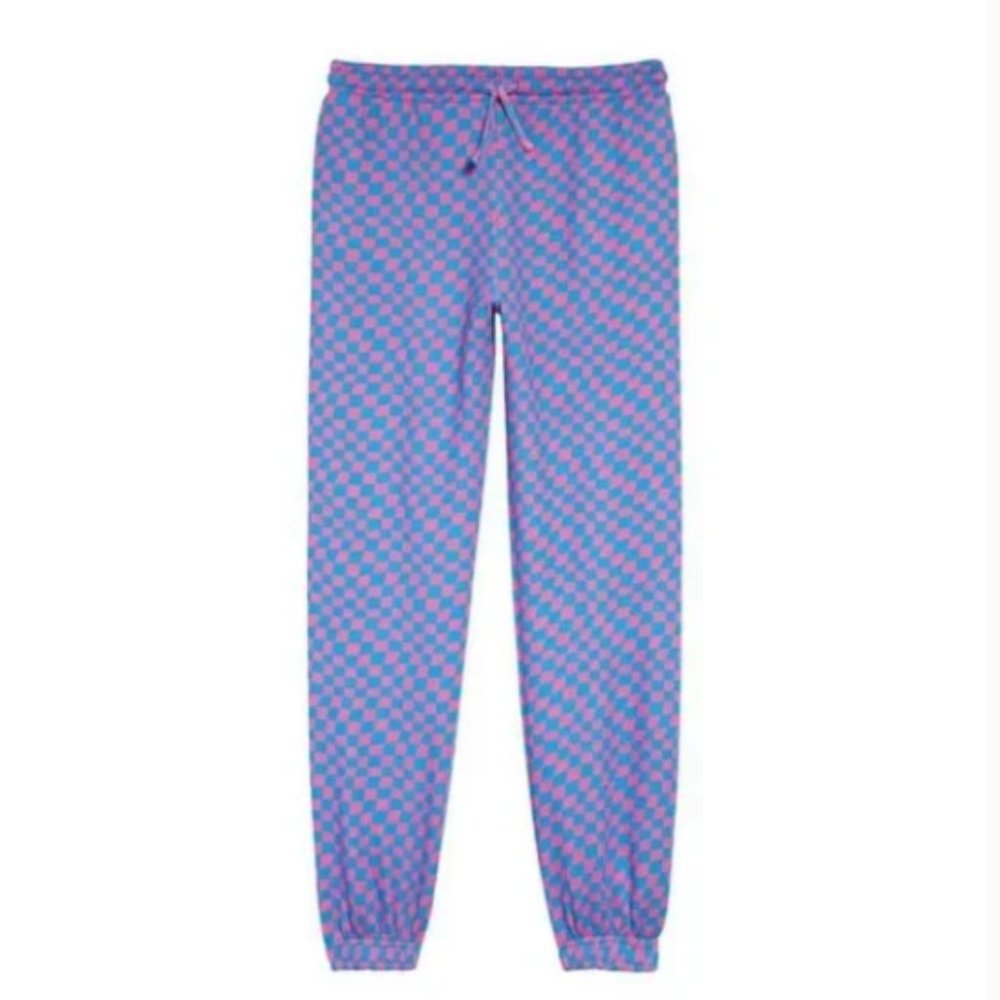 Nordstrom Treasure & Bond Kid's Old School Jogger Pink Crayon Warped Check